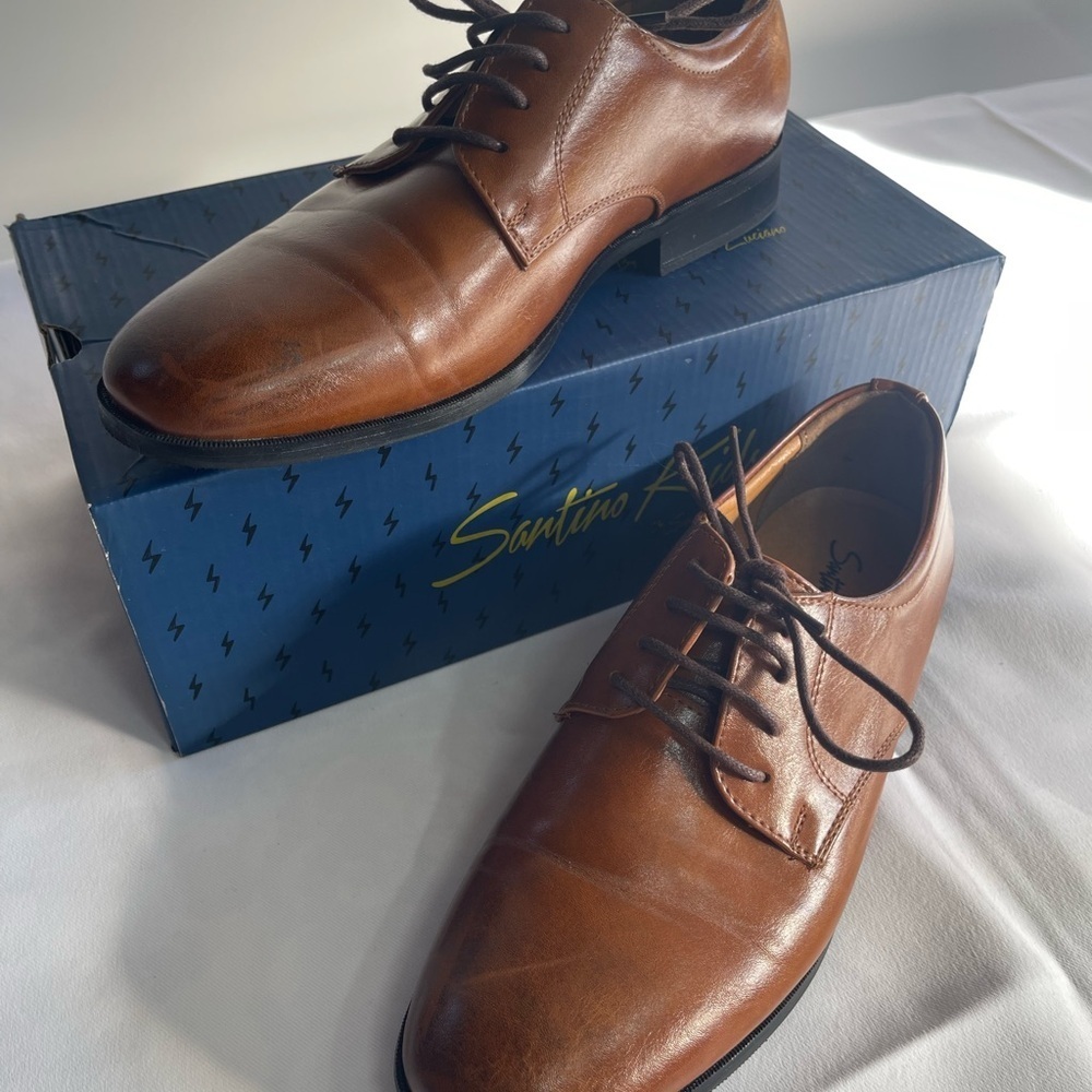 Brown Kids Oxfords - Picture 2 of 10